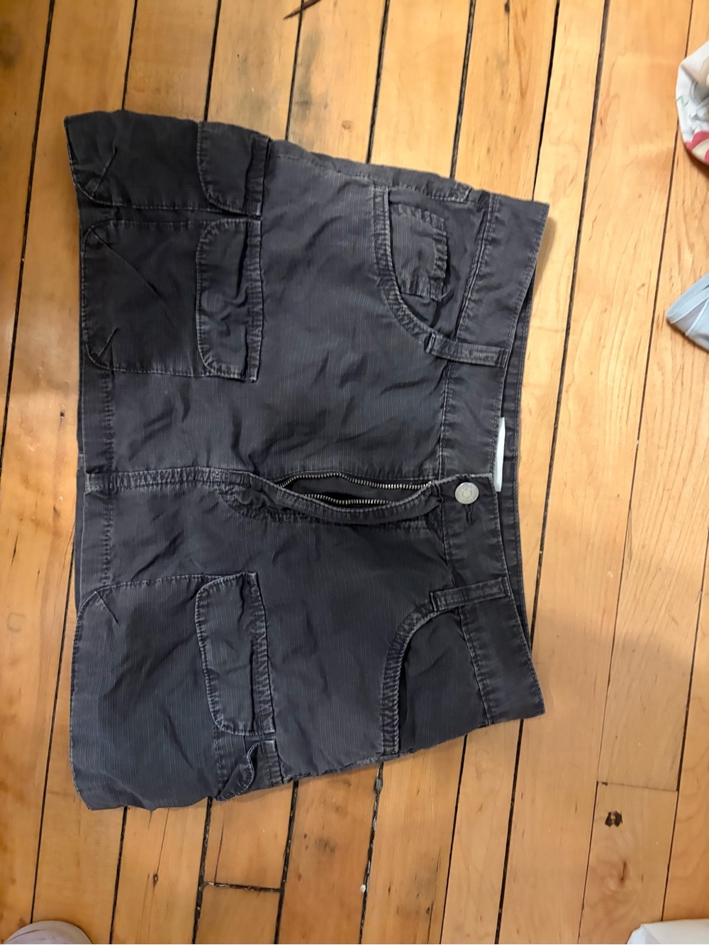 Zara Black Cargo Mini Skirt-Style Shorts